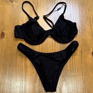 Zaful black wired push up top with solid bottoms size Small - 4 - Bikini - NWOT
